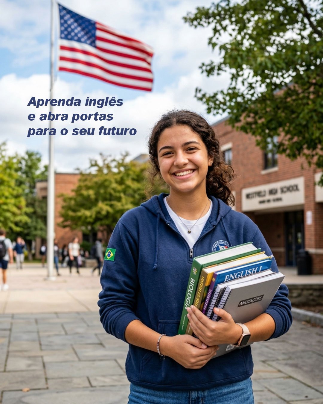 Antes do Método Anti-Scroll em campanha de curso de inglês